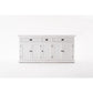 NovaSolo Halifax 71" Classic White Kitchen Hutch Cabinet With 5 Doors & 3 Drawers