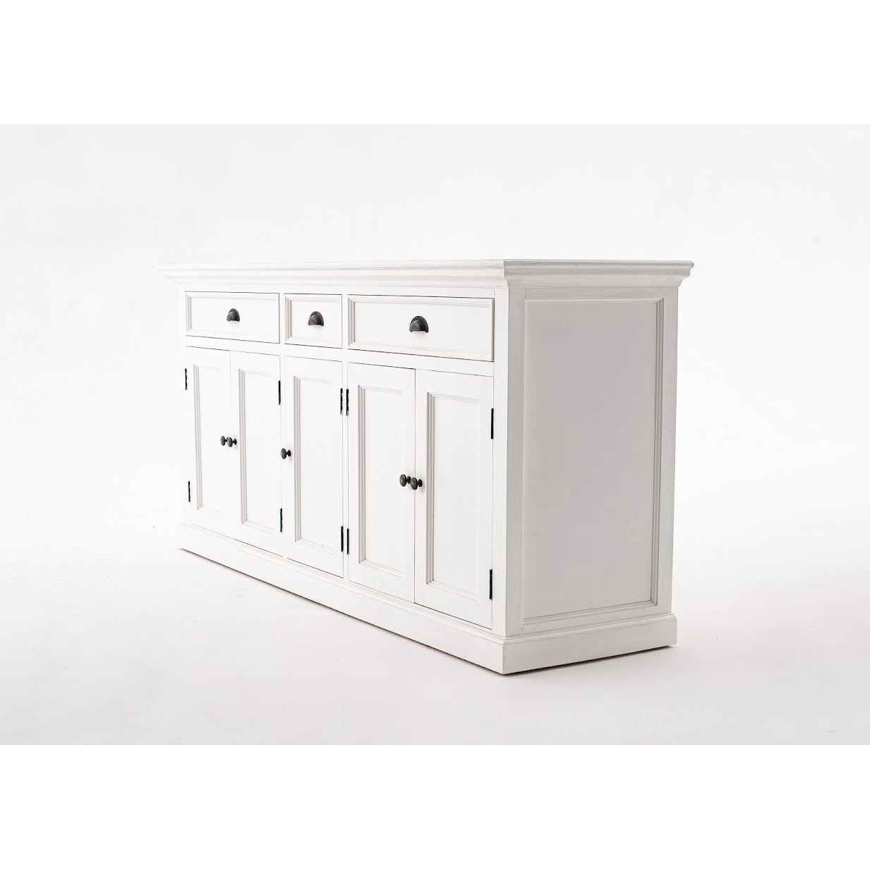 NovaSolo Halifax 71" Classic White Kitchen Hutch Cabinet With 5 Doors & 3 Drawers