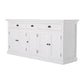NovaSolo Halifax 71" Classic White Kitchen Hutch Cabinet With 5 Doors & 3 Drawers