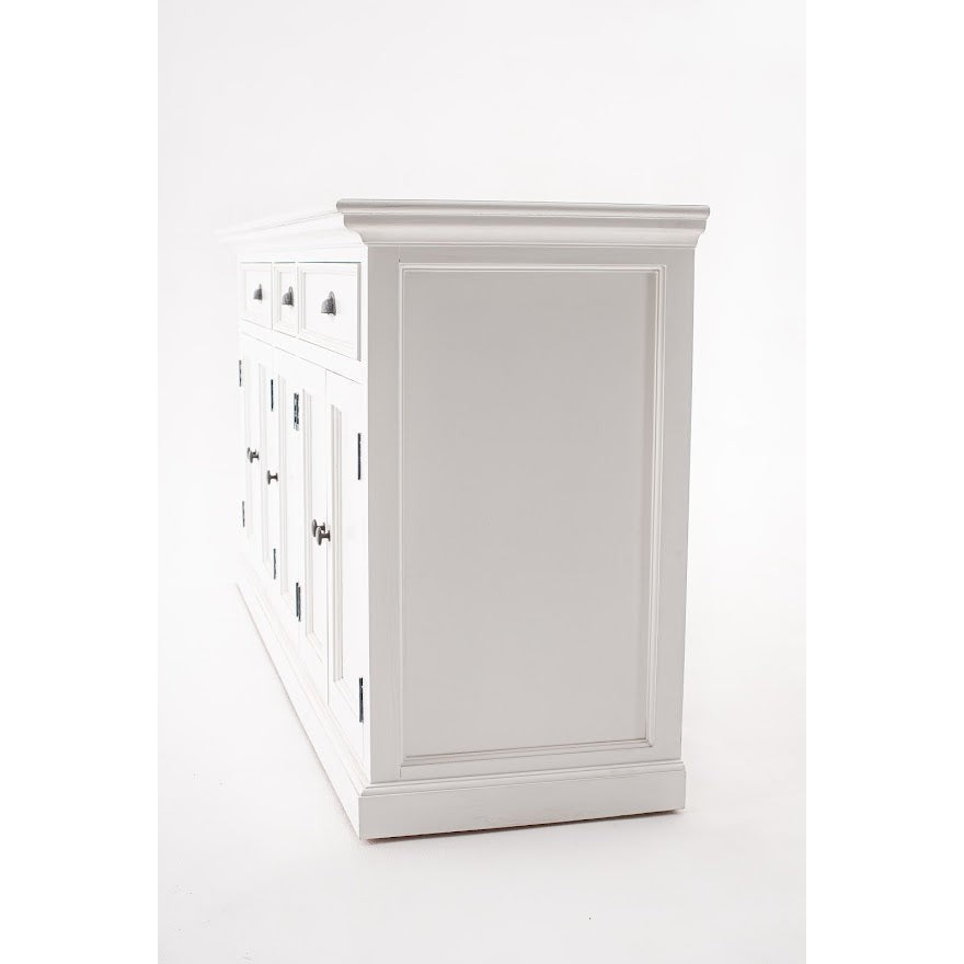 NovaSolo Halifax 71" Classic White Kitchen Hutch Cabinet With 5 Doors & 3 Drawers