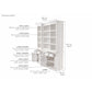 NovaSolo Halifax 71" Classic White Kitchen Hutch Cabinet With 5 Doors & 3 Drawers
