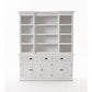 NovaSolo Halifax 71" Classic White Kitchen Hutch Cabinet With 5 Doors & 3 Drawers