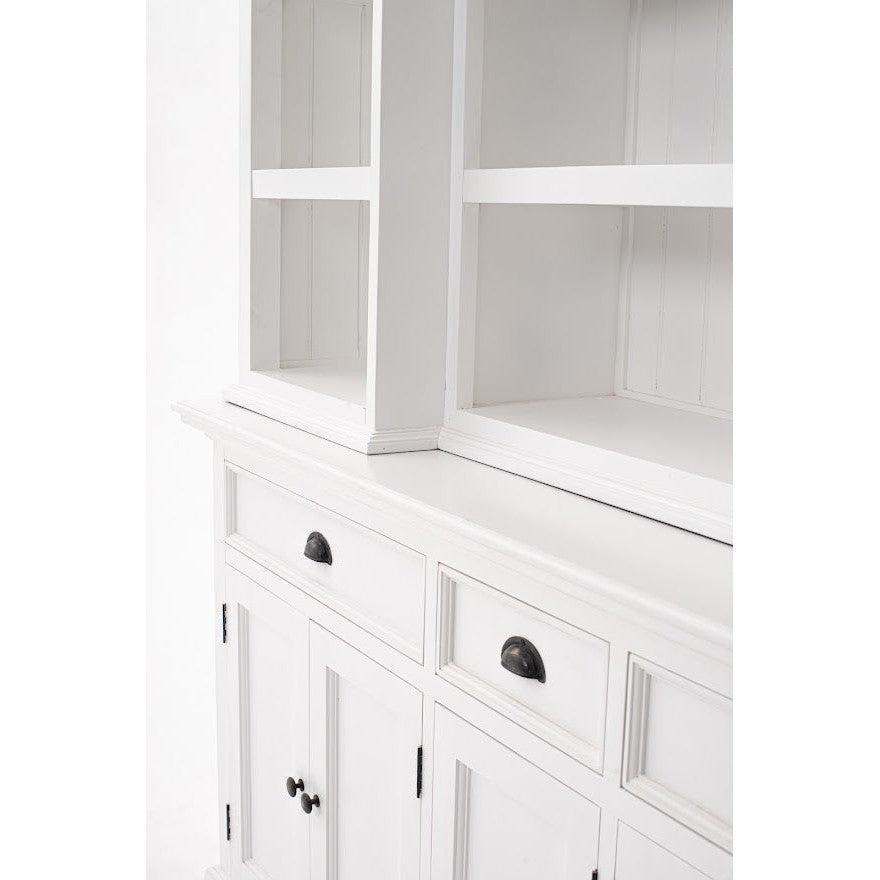 NovaSolo Halifax 71" Classic White Kitchen Hutch Cabinet With 5 Doors & 3 Drawers