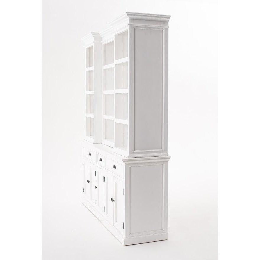 NovaSolo Halifax 71" Classic White Kitchen Hutch Cabinet With 5 Doors & 3 Drawers
