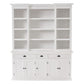 NovaSolo Halifax 71" Classic White Kitchen Hutch Cabinet With 5 Doors & 3 Drawers