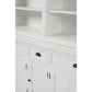 NovaSolo Halifax 71" Classic White Mahogany Bookcase Hutch Cabinet With 5 Doors & 8 Shelves