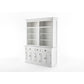 NovaSolo Halifax 71" Classic White Mahogany Bookcase Hutch Cabinet With 5 Doors & 8 Shelves