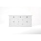 NovaSolo Halifax 71" Classic White Mahogany Bookcase Hutch Cabinet With 5 Doors & 8 Shelves