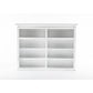 NovaSolo Halifax 71" Classic White Mahogany Bookcase Hutch Cabinet With 5 Doors & 8 Shelves