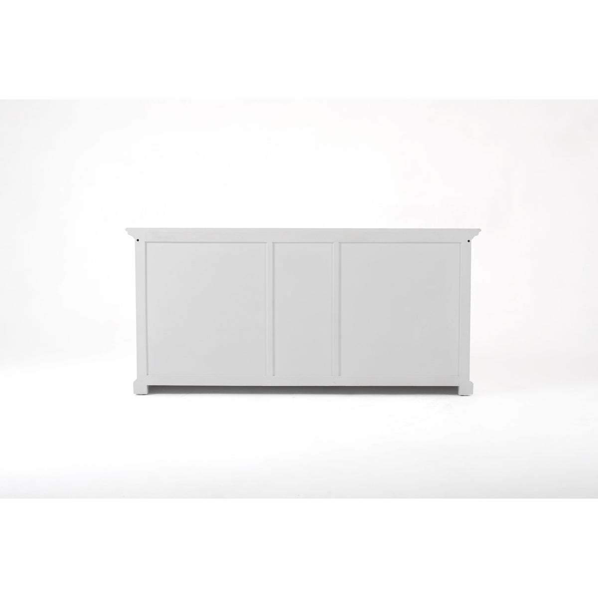 NovaSolo Halifax 71" Classic White Mahogany Bookcase Hutch Cabinet With 5 Doors & 8 Shelves