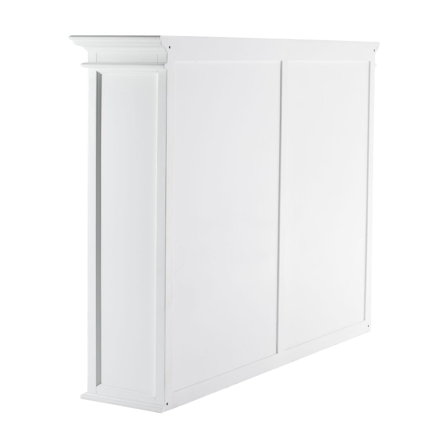 NovaSolo Halifax 71" Classic White Mahogany Bookcase Hutch Cabinet With 5 Doors & 8 Shelves