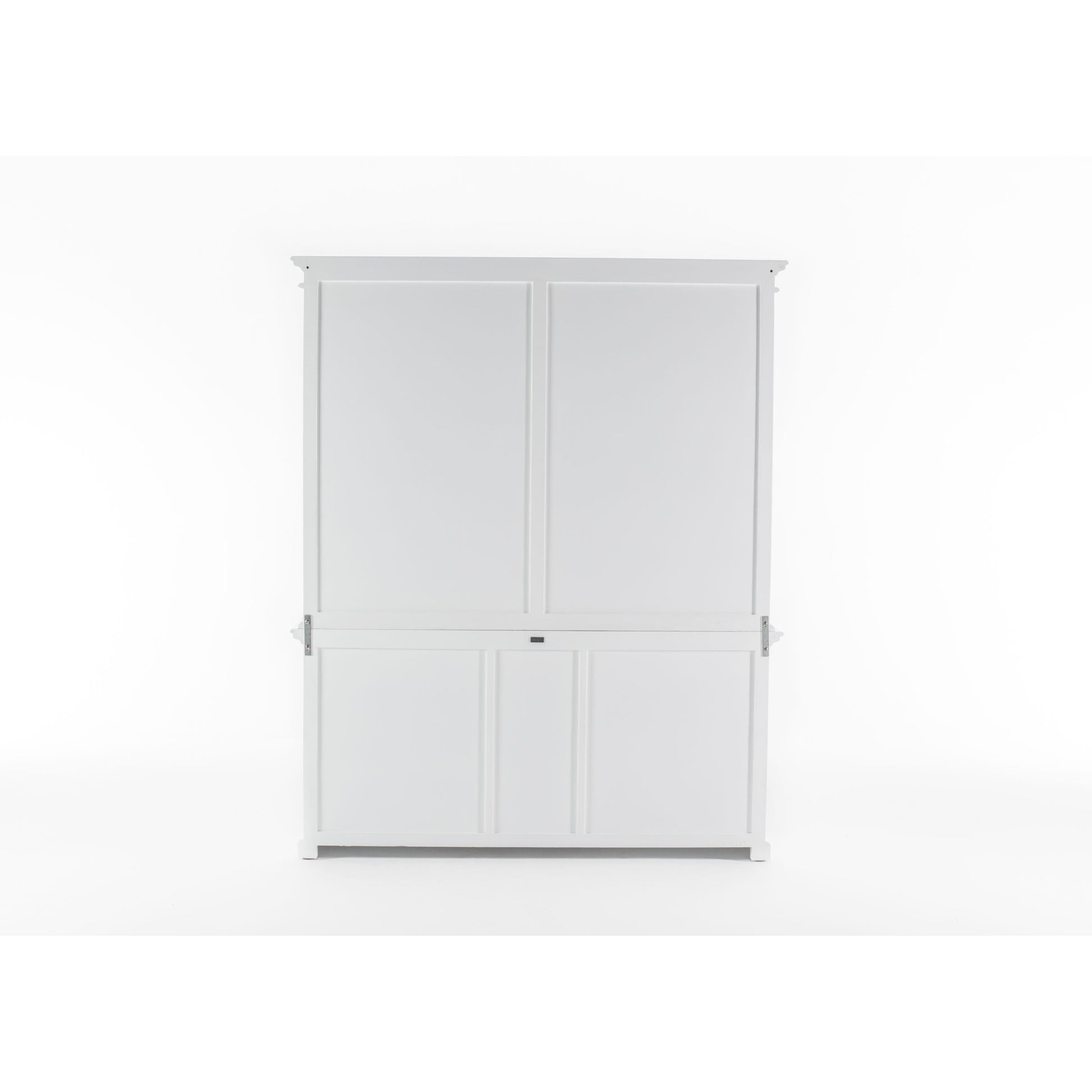 NovaSolo Halifax 71" Classic White Mahogany Bookcase Hutch Cabinet With 5 Doors & 8 Shelves