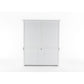 NovaSolo Halifax 71" Classic White Mahogany Bookcase Hutch Cabinet With 5 Doors & 8 Shelves