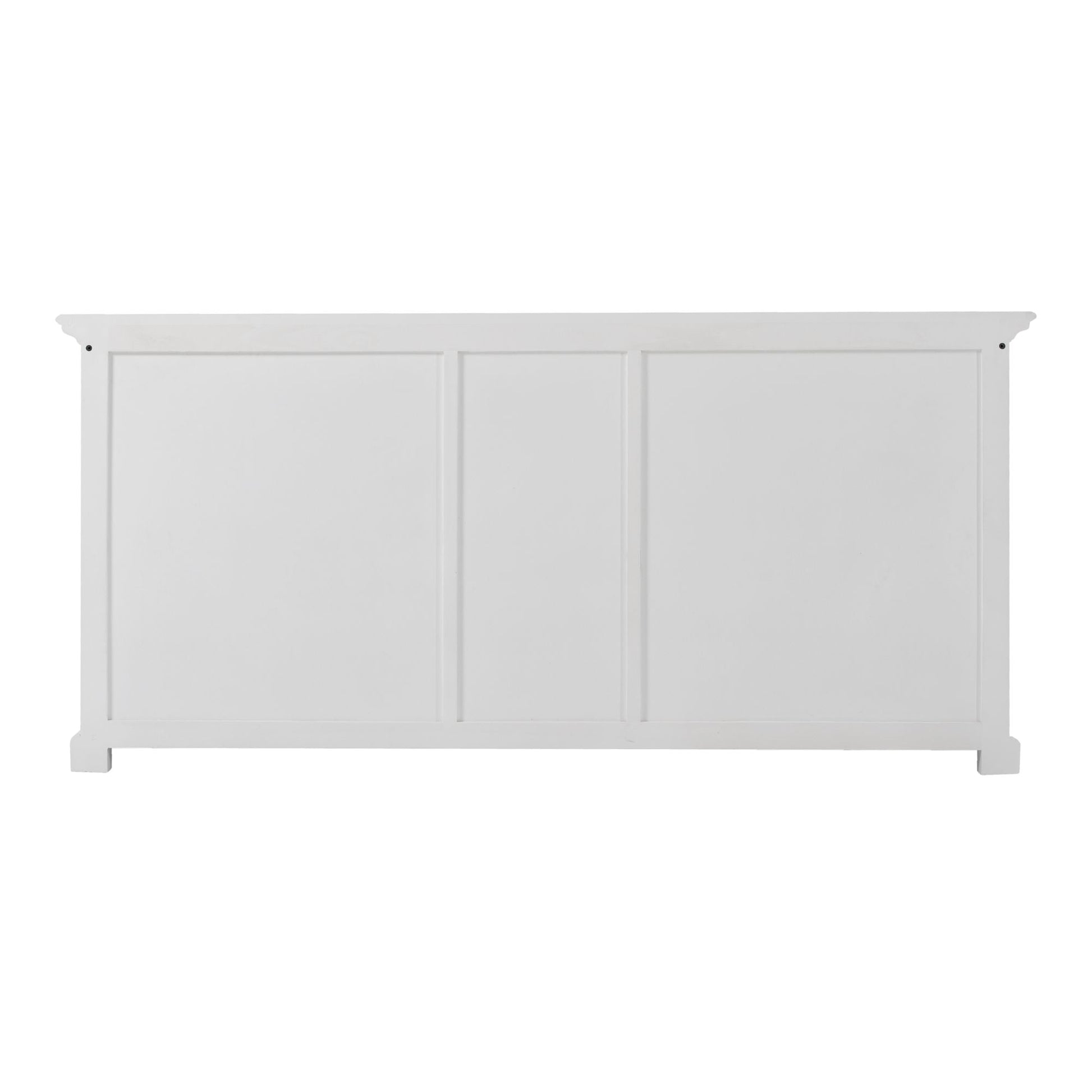 NovaSolo Halifax 71" Classic White Mahogany Bookcase Hutch Cabinet With 5 Doors & 8 Shelves