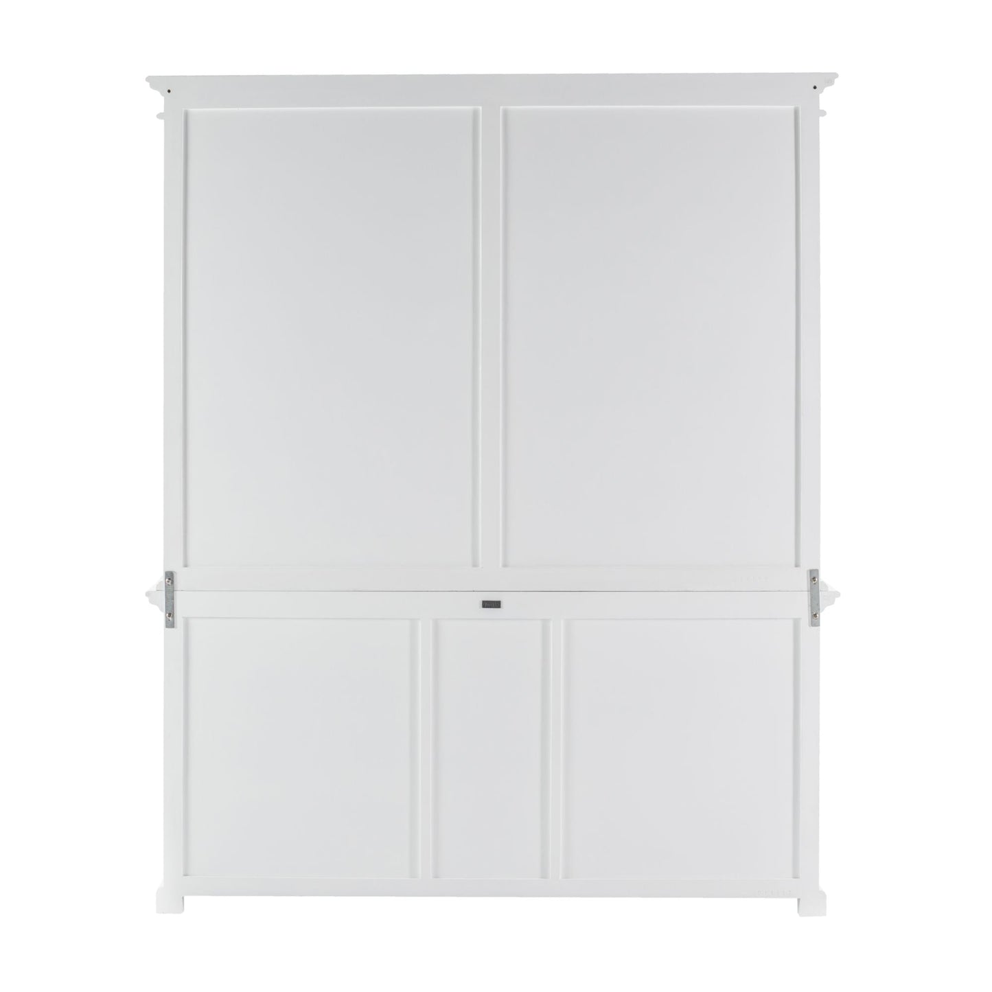 NovaSolo Halifax 71" Classic White Mahogany Bookcase Hutch Cabinet With 5 Doors & 8 Shelves