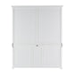 NovaSolo Halifax 71" Classic White Mahogany Bookcase Hutch Cabinet With 5 Doors & 8 Shelves