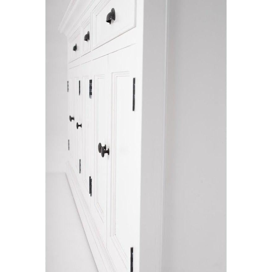 NovaSolo Halifax 71" Classic White Mahogany Buffet With 5 Doors & 3 Drawers