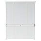 NovaSolo Halifax 71" Classic White Mahogany Library Hutch Cabinet With 4 Rattan Baskets