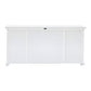 NovaSolo Halifax 71" Classic White Mahogany Library Hutch Cabinet With 4 Rattan Baskets