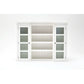 NovaSolo Halifax 71" Classic White Mahogany Library Hutch Cabinet With 4 Rattan Baskets