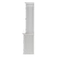 NovaSolo Halifax 79" Classic White Buffet Hutch Cabinet Unit With 4 Bevelled Glass Doors
