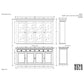 NovaSolo Halifax 79" Classic White Buffet Hutch Cabinet Unit With 4 Bevelled Glass Doors