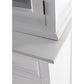NovaSolo Halifax 79" Classic White Buffet Hutch Cabinet Unit With 4 Bevelled Glass Doors