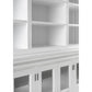 NovaSolo Halifax 79" Classic White Hutch Cabinet Unit With 6 Bevelled Glass Doors