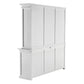 NovaSolo Halifax 79" Classic White Hutch Cabinet Unit With 6 Bevelled Glass Doors