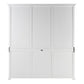 NovaSolo Halifax 79" Classic White Hutch Cabinet Unit With 6 Bevelled Glass Doors