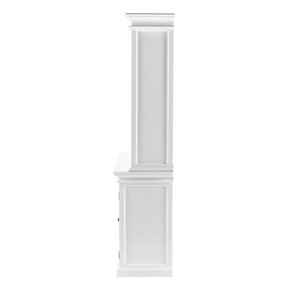 NovaSolo Halifax 79" Classic White Hutch Cabinet Unit With 6 Bevelled Glass Doors