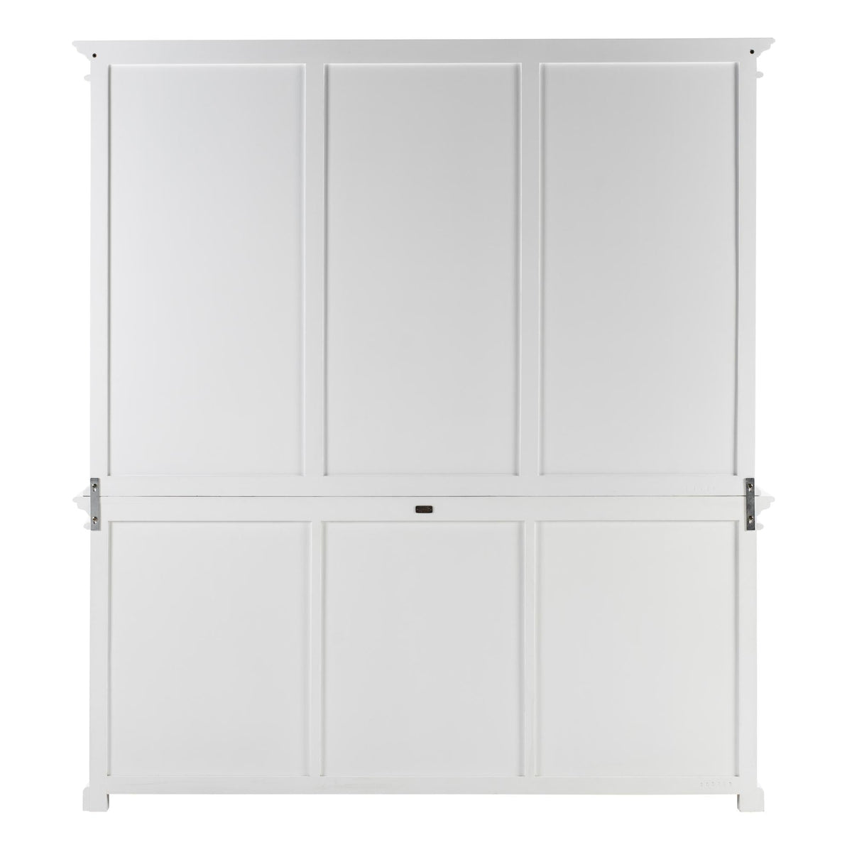 NovaSolo Halifax 79" Classic White Hutch Cabinet Unit With 6 Bevelled Glass Doors