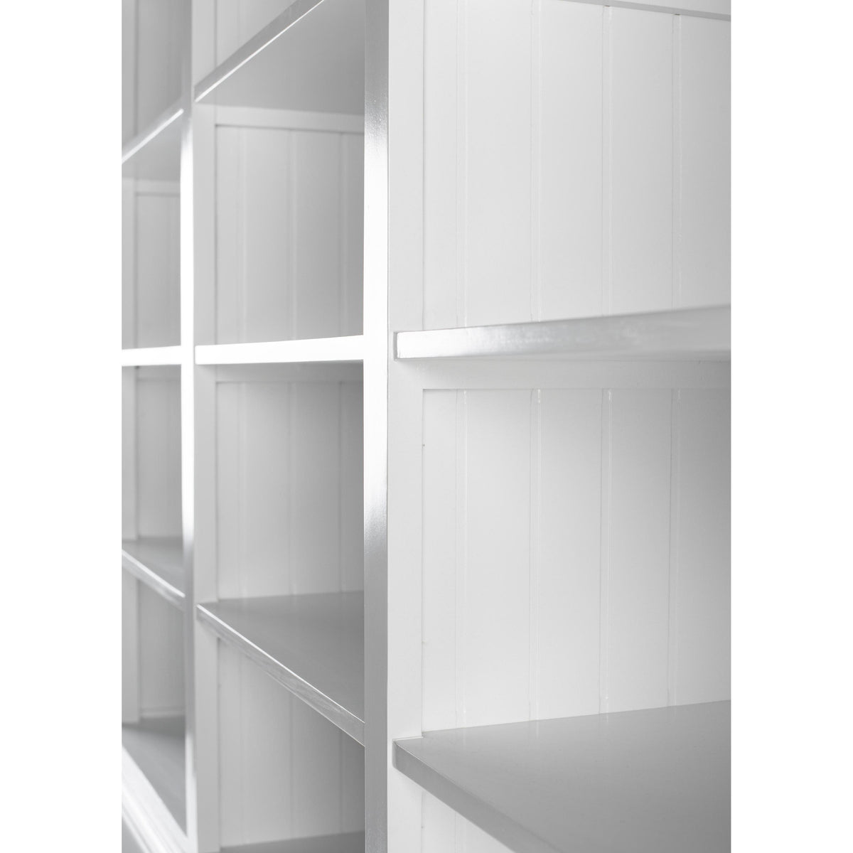 NovaSolo Halifax 79" Classic White Hutch Cabinet Unit With 6 Bevelled Glass Doors