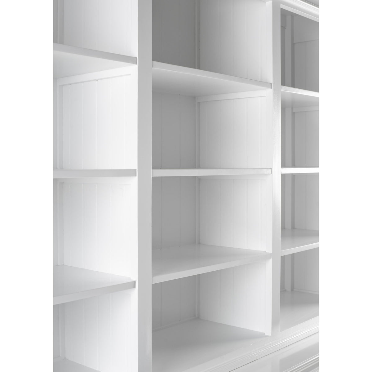 NovaSolo Halifax 79" Classic White Hutch Cabinet Unit With 6 Bevelled Glass Doors