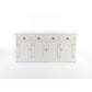 NovaSolo Halifax 79" Classic White Mahogany Buffet With 4 Doors & 4 Drawers