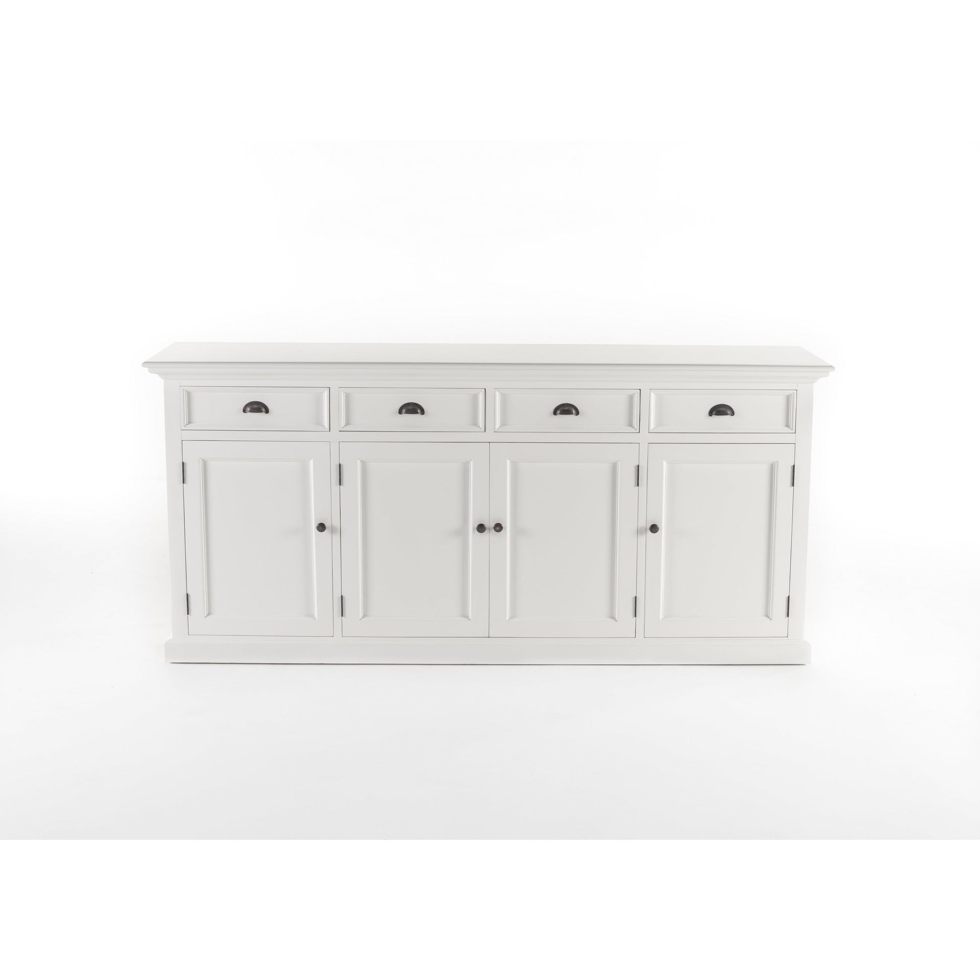 NovaSolo Halifax 79" Classic White Mahogany Buffet With 4 Doors & 4 Drawers