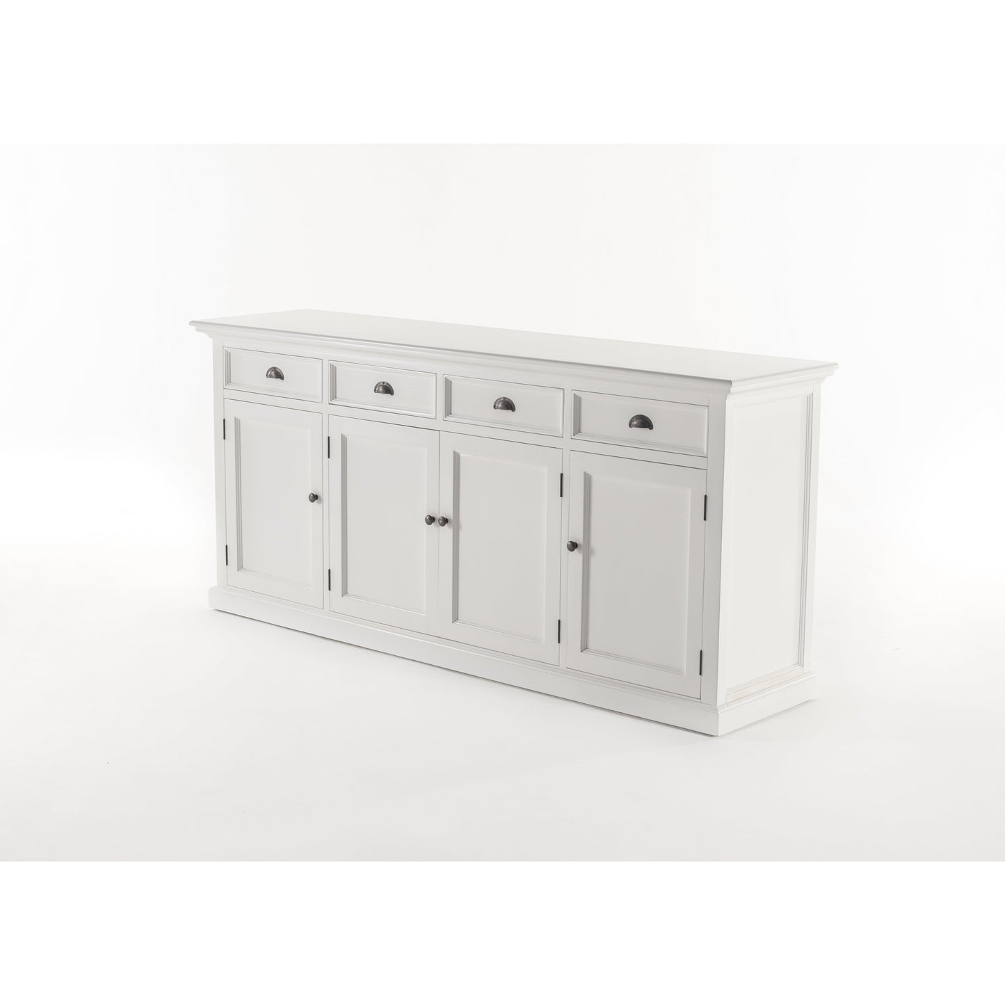 NovaSolo Halifax 79" Classic White Mahogany Buffet With 4 Doors & 4 Drawers