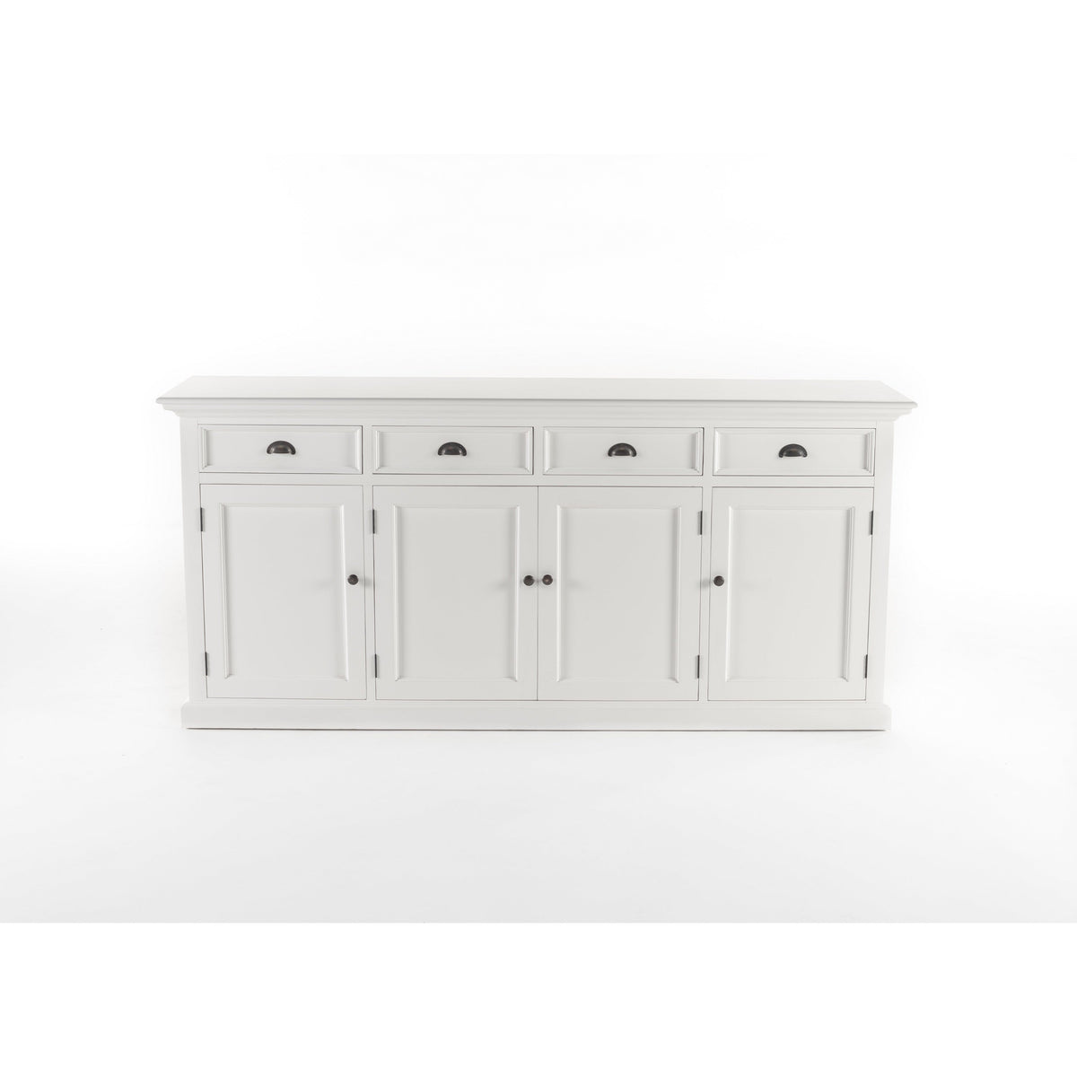 NovaSolo Halifax 79" Classic White Mahogany Buffet With 4 Doors & 4 Drawers