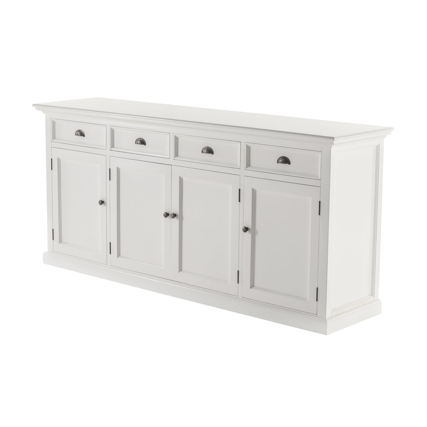 NovaSolo Halifax 79" Classic White Mahogany Buffet With 4 Doors & 4 Drawers