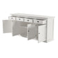 NovaSolo Halifax 79" Classic White Mahogany Buffet With 4 Doors & 4 Drawers