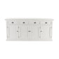 NovaSolo Halifax 79" Classic White Mahogany Buffet With 4 Doors & 4 Drawers