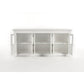 NovaSolo Halifax 79" Classic White Mahogany Buffet With 6 Glass Doors