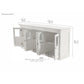 NovaSolo Halifax 79" Classic White Mahogany Buffet With 6 Glass Doors