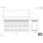 NovaSolo Halifax 79" Classic White Mahogany Buffet With 6 Glass Doors