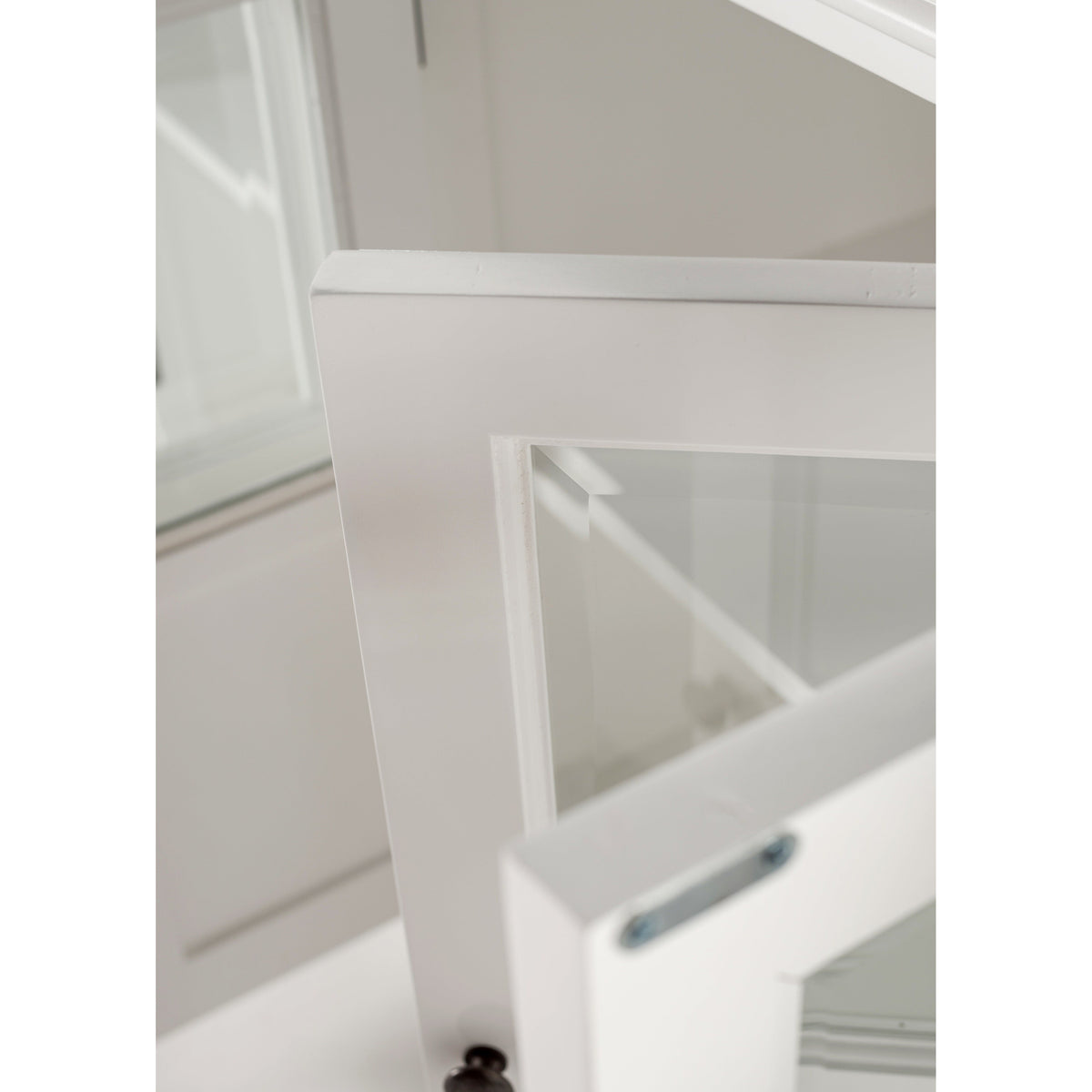 NovaSolo Halifax 79" Classic White Mahogany Buffet With 6 Glass Doors