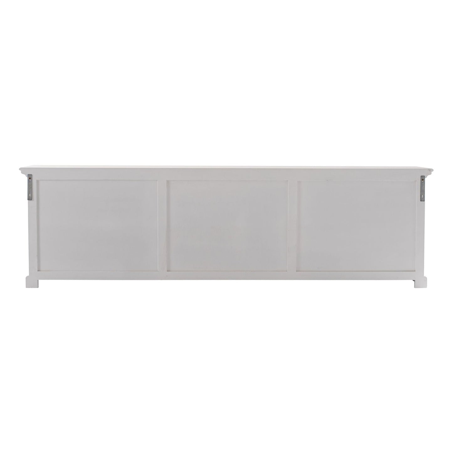 NovaSolo Halifax 94" Classic White Mahogany Triple-Bay Hutch Cabinet With 6 Doors & 15 Shelves