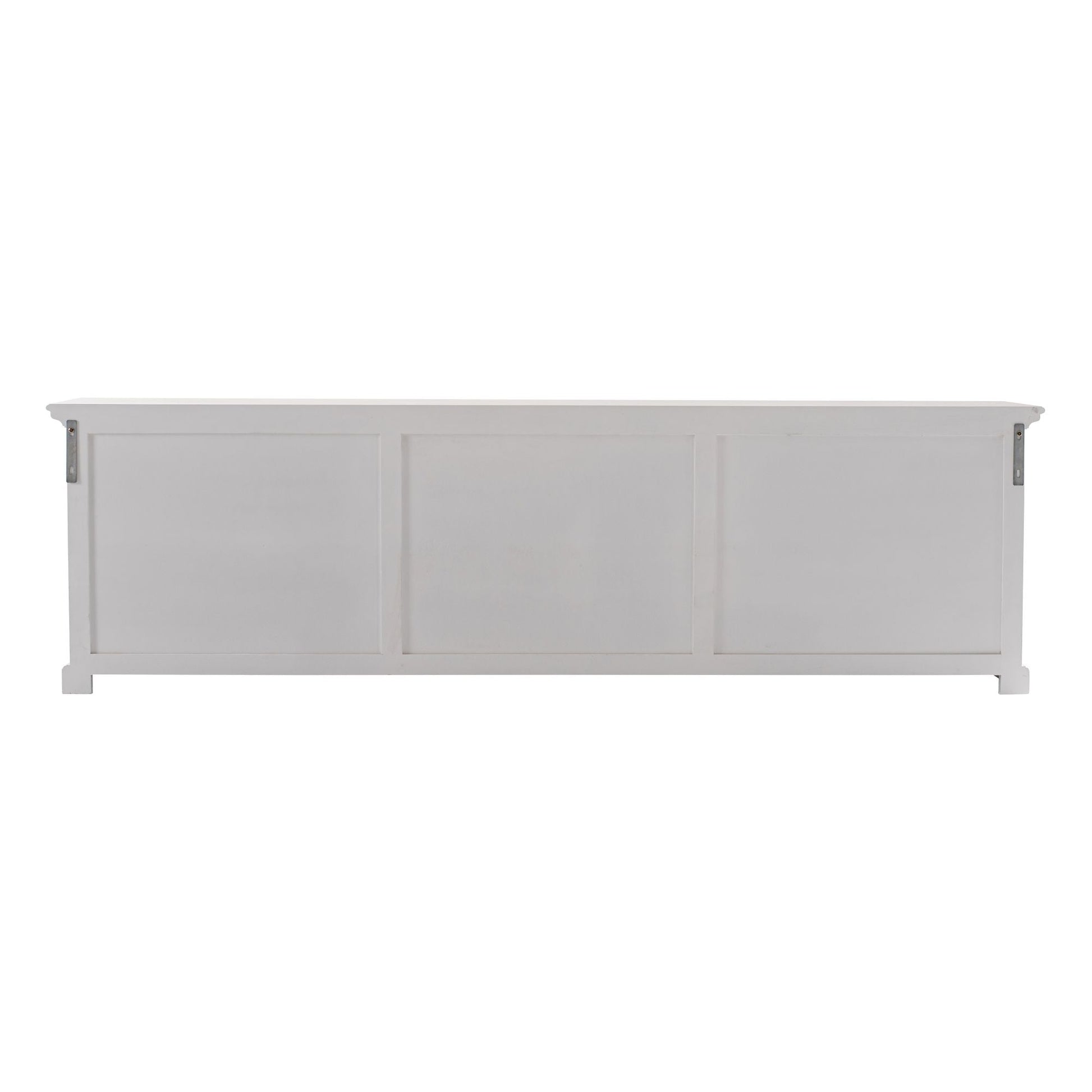 NovaSolo Halifax 94" Classic White Mahogany Triple-Bay Hutch Cabinet With 6 Doors & 15 Shelves