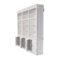 NovaSolo Halifax 94" Classic White Mahogany Triple-Bay Hutch Cabinet With 6 Doors & 15 Shelves