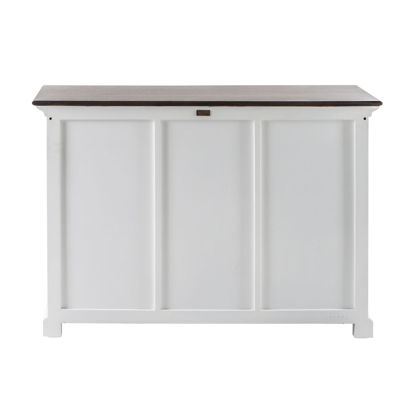 NovaSolo Halifax Accent 49" White & Brown Mahogany Buffet With 3 Drawers & 2 Rattan Baskets