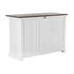 NovaSolo Halifax Accent 49" White & Brown Mahogany Buffet With 3 Drawers & 2 Rattan Baskets